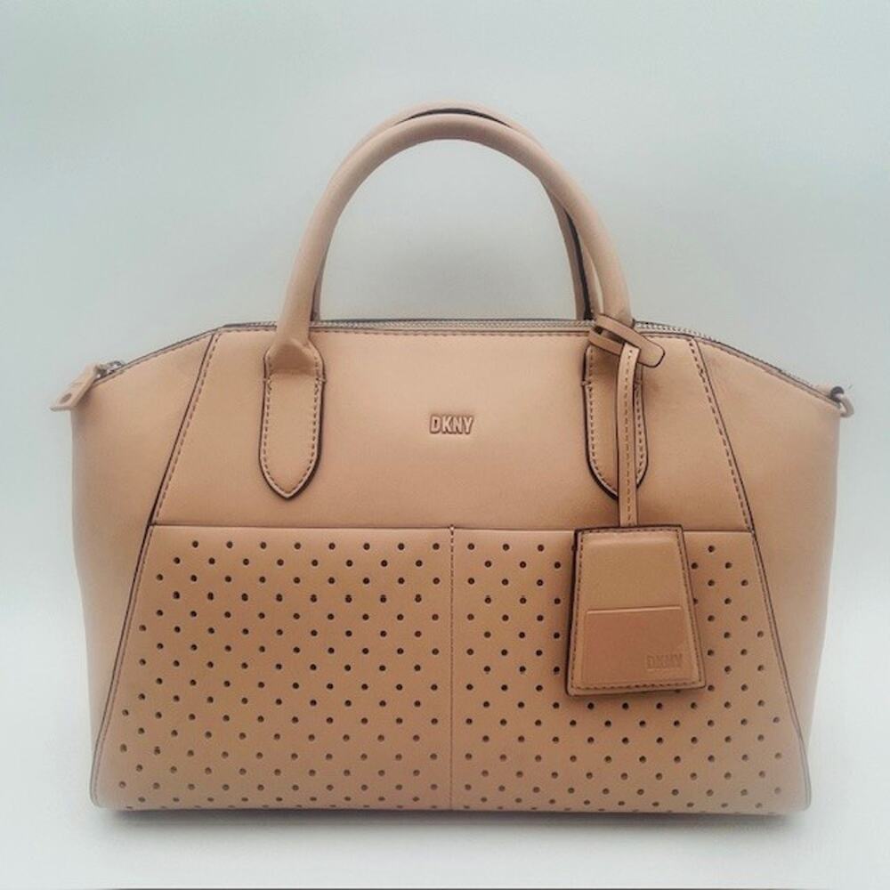 DKNY Peach Peyton Satchel Zip Top Closure W/O Shoulder Strap - NWT